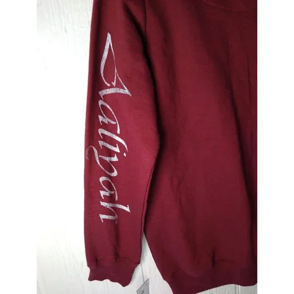 In Memory of Aaliyah Sweatshirt Women’s XS Maroon Red Long Sleeve Pullover NWT - Picture 4 of 6